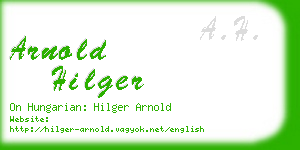 arnold hilger business card